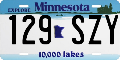 MN license plate 129SZY