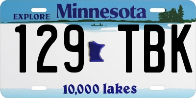 MN license plate 129TBK