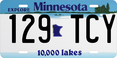 MN license plate 129TCY