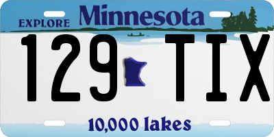 MN license plate 129TIX
