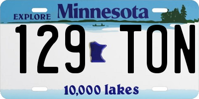 MN license plate 129TON