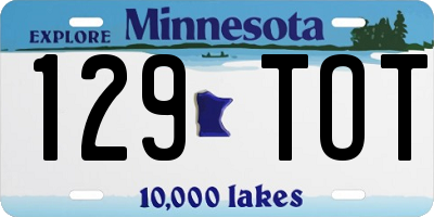 MN license plate 129TOT