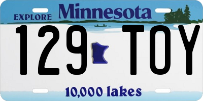 MN license plate 129TOY