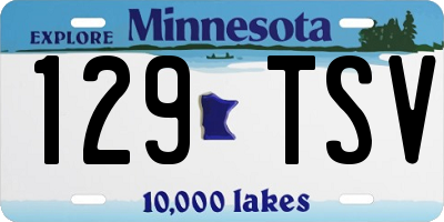 MN license plate 129TSV