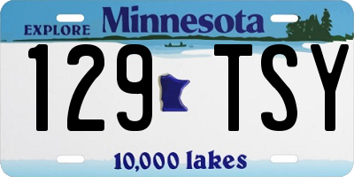 MN license plate 129TSY
