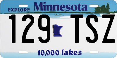 MN license plate 129TSZ