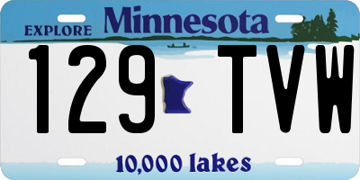 MN license plate 129TVW