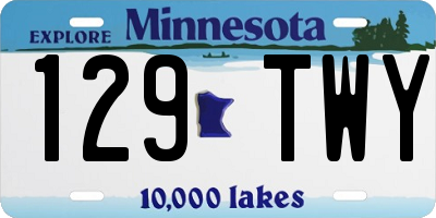 MN license plate 129TWY