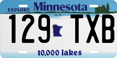 MN license plate 129TXB