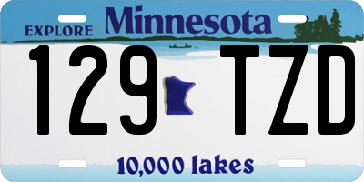 MN license plate 129TZD