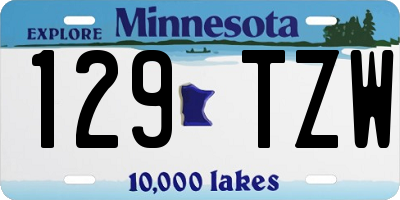 MN license plate 129TZW
