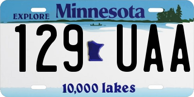 MN license plate 129UAA