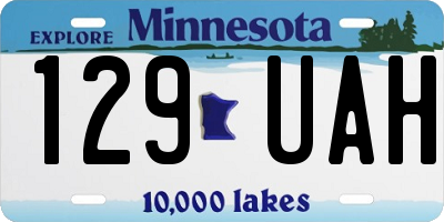 MN license plate 129UAH