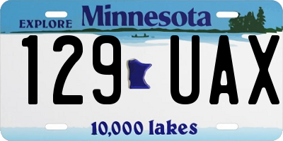 MN license plate 129UAX