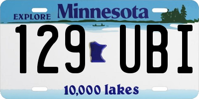 MN license plate 129UBI