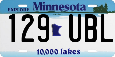 MN license plate 129UBL