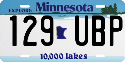 MN license plate 129UBP