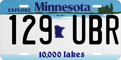 MN license plate 129UBR