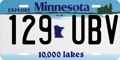 MN license plate 129UBV
