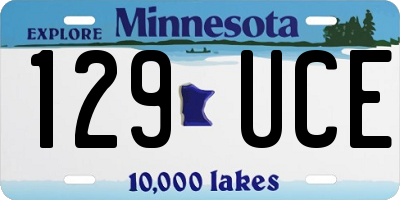 MN license plate 129UCE