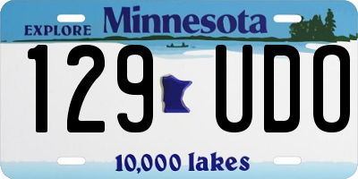 MN license plate 129UDO