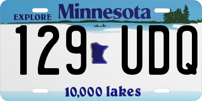 MN license plate 129UDQ