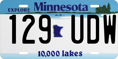 MN license plate 129UDW