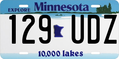 MN license plate 129UDZ