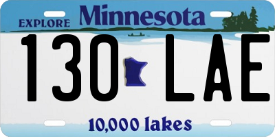 MN license plate 130LAE