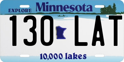 MN license plate 130LAT