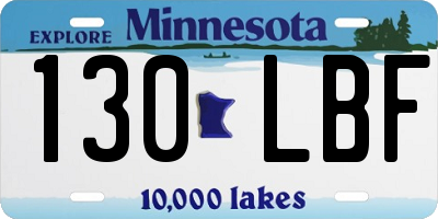 MN license plate 130LBF