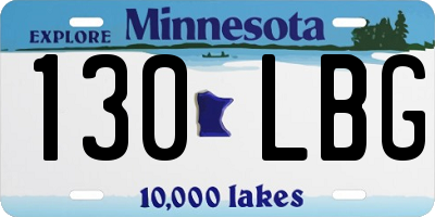 MN license plate 130LBG