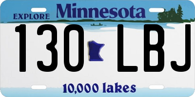 MN license plate 130LBJ