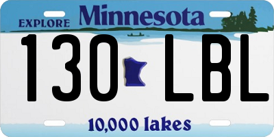 MN license plate 130LBL