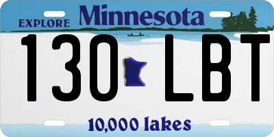 MN license plate 130LBT