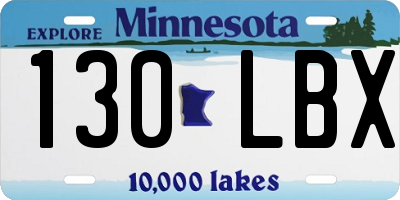 MN license plate 130LBX