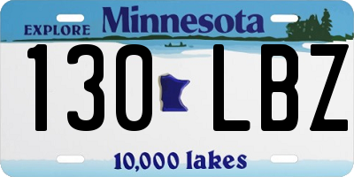 MN license plate 130LBZ