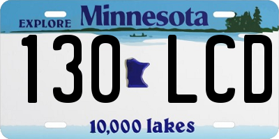 MN license plate 130LCD