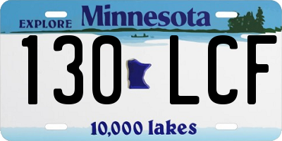 MN license plate 130LCF