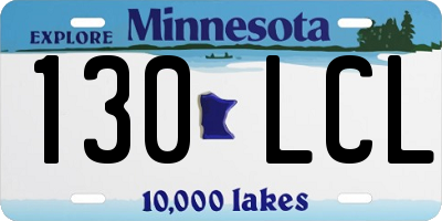 MN license plate 130LCL