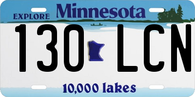 MN license plate 130LCN