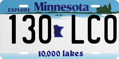 MN license plate 130LCO