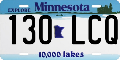 MN license plate 130LCQ