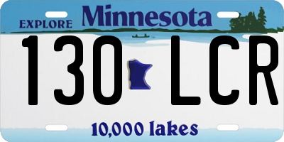 MN license plate 130LCR