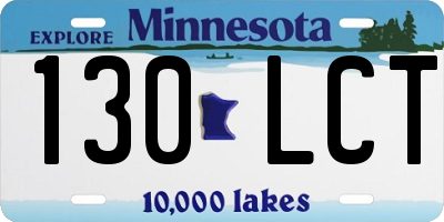 MN license plate 130LCT