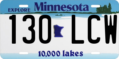 MN license plate 130LCW