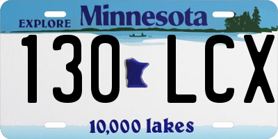 MN license plate 130LCX