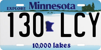 MN license plate 130LCY