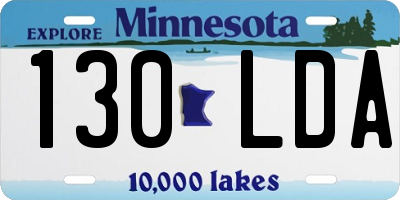 MN license plate 130LDA