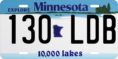 MN license plate 130LDB